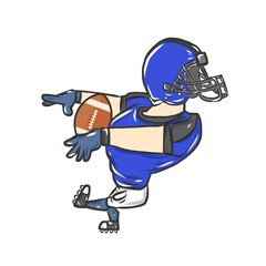 Rugby American Football USA Cartoon