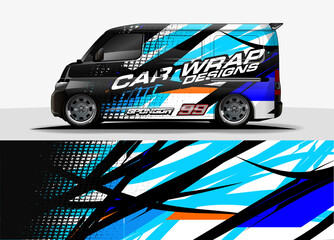 Car decal, truck and cargo van wrap design vector. Modern abstract background for car branding and vehicle livery

