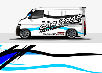 Car decal, truck and cargo van wrap design vector. Modern abstract background for car branding and vehicle livery

