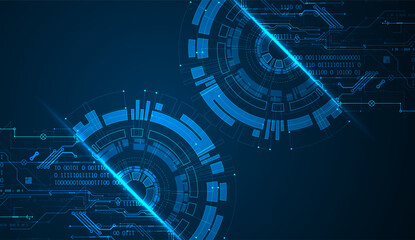 Abstract half-circle technology circuit board. Communication concept.