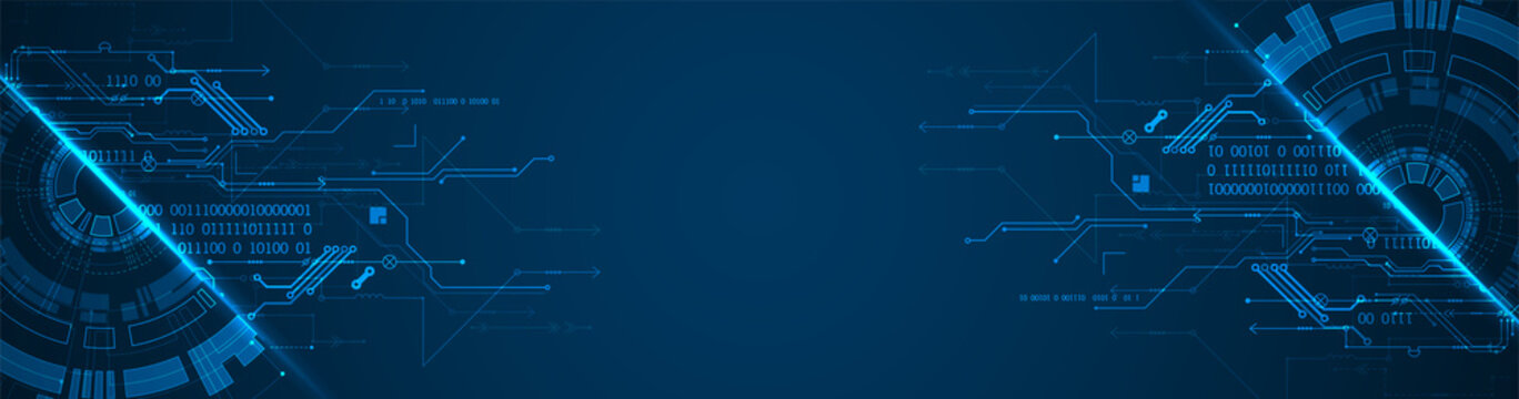 Abstract half-circle technology circuit board. Communication concept.