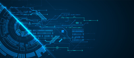 Abstract half-circle technology circuit board. Communication concept.