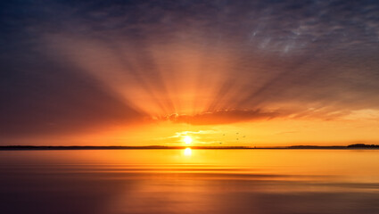 Sonnenuntergang am Achterwasser Insel usedom