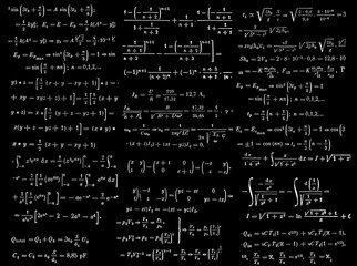 Hand writing mathematics formulas vectors background