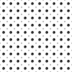 Square seamless background pattern from geometric shapes are different sizes and opacity. The pattern is evenly filled with black tennis balls. Vector illustration on white background