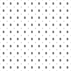 Square seamless background pattern from geometric shapes are different sizes and opacity. The pattern is evenly filled with black thai baht symbols. Vector illustration on white background