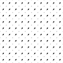 Square seamless background pattern from black trowel symbols are different sizes and opacity. The pattern is evenly filled. Vector illustration on white background