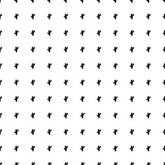 Square seamless background pattern from black cactus symbols. The pattern is evenly filled. Vector illustration on white background