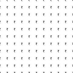 Square seamless background pattern from geometric shapes. The pattern is evenly filled with black indian rupee symbols. Vector illustration on white background