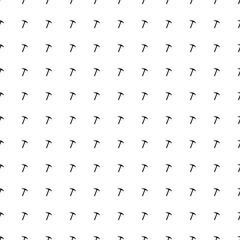 Square seamless background pattern from geometric shapes. The pattern is evenly filled with black pickaxe symbols. Vector illustration on white background