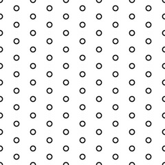 Square seamless background pattern from geometric shapes. The pattern is evenly filled with black circle symbols. Vector illustration on white background