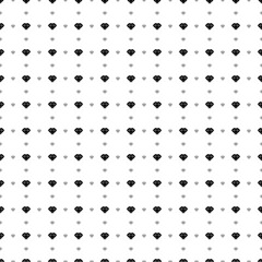 Square seamless background pattern from black diamond symbols are different sizes and opacity. The pattern is evenly filled. Vector illustration on white background