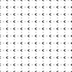 Square seamless background pattern from black euro symbols are different sizes and opacity. The pattern is evenly filled. Vector illustration on white background