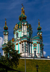 Fototapeta na wymiar Kiev Ukraine St. Andrew's Church.