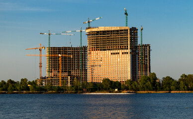 Construction site on the banks of the river.