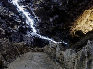 Kungur, Russia - December 9, 2020. Kungur Ice Cave. One of the largest karst caves