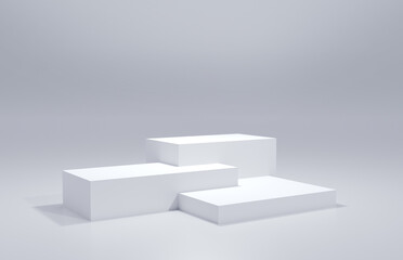 White podium 3D mock up Abstract background
