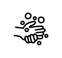 hand wash icon vector hand drawn, line icon isolated on white