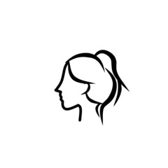 Vector illustration silhouette of a girl. Design logo for beauty, spa, etc.