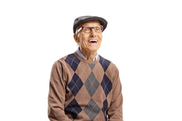 Cheerful elderly gentleman smiling