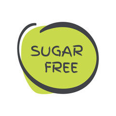 Sugar free icon. Green gray vector sign isolated. Illustration symbol for food, product sticker, logo, package, label, diet, design element