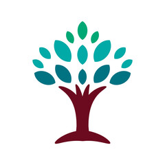 Vector abstract tree in flat design