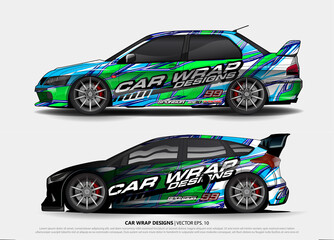 rally car livery design vector. abstract race style background for vehicle vinyl sticker wrap
