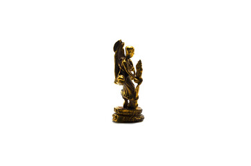 Fototapeta na wymiar thai meditaion buddha image on isolated background.thai famous brass buddha statue
