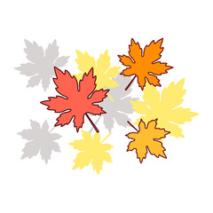 Falling leafs icon set in two colors