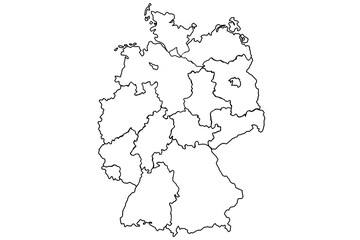 Deutschland Karte und Bundesländer Landkarte Vektor 
transparent