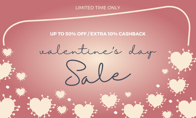 Valentine's day sale long banner template