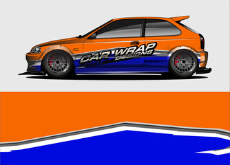 Fototapeta premium rally car livery design vector. abstract race style background for vehicle vinyl sticker wrap 