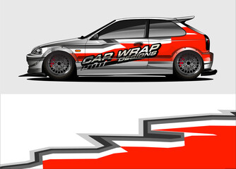 Fototapeta na wymiar rally car livery design vector. abstract race style background for vehicle vinyl sticker wrap 