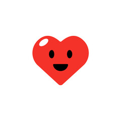 Heart vector icon. Vector heart. Love symbol. Valentine's Day sign. Emoticon face. Happy symbol. Face pictogram. Vector emoji. Good mood. Positive emoji. Heart smile. Happy smile. Character design.