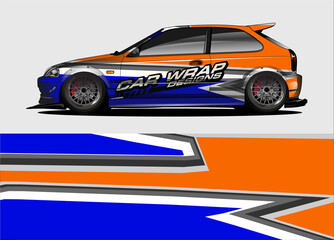 Obraz premium rally car livery design vector. abstract race style background for vehicle vinyl sticker wrap 
