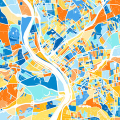 Art map of Springfield, UnitedStates in Blue Orange