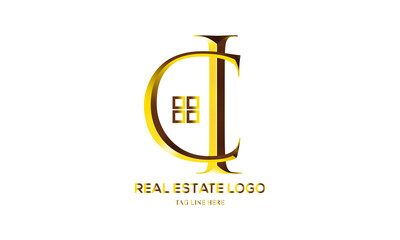 1real estate logo design simple company house  design.