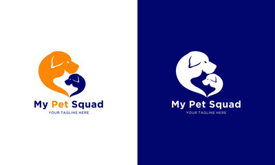 Vector logo design template. Pet Love icon.