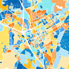 Art map of Escondido, UnitedStates in Blue Orange