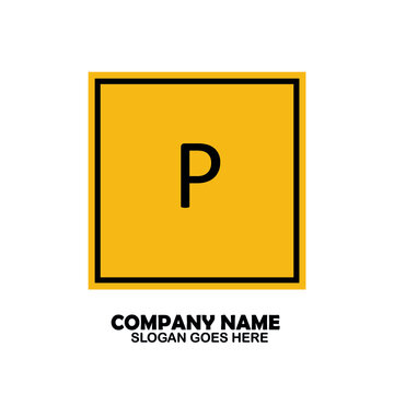 P Initial logo template vector