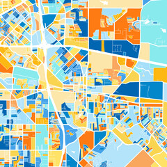 Art map of Mesquite, UnitedStates in Blue Orange