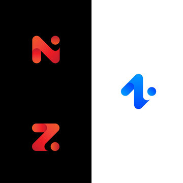 Gradient N NI Z logo icon vector modern concept