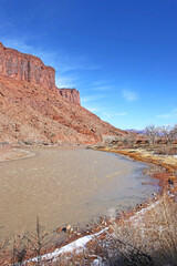 Colorado River Valley, Utah in winter	