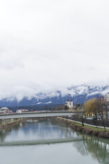 Austrian cityscapes in Easter with Gray Skies and Churches