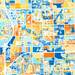 Art map of Miramar, UnitedStates in Blue Orange