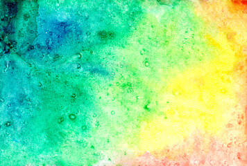 abstract colorful watercolor backgroundAbstract watercolor background drawn by hand on paper. Pink, blue, orange,yellow. For design, web, map, text, decor, surfaces, design