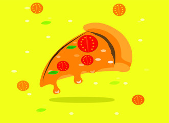 illustration of a pizza with vegetables