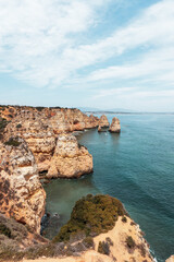 Fototapeta na wymiar Portugal coastline with seascape and landscape marks