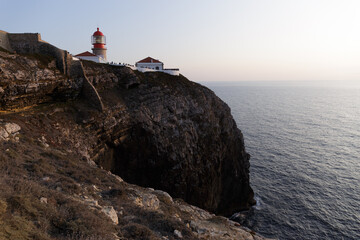 Fototapeta na wymiar Sagres, Portugal, cliff and sunset