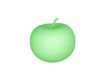 Green apple isolated on white, 3d render